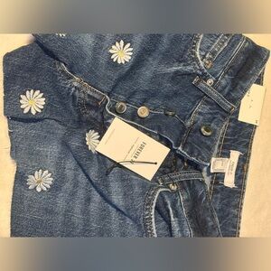 Hollister Blue Jean Shorts with Daisy Embroidery